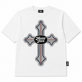 RHINESTONE CROSS TEE - WHITE